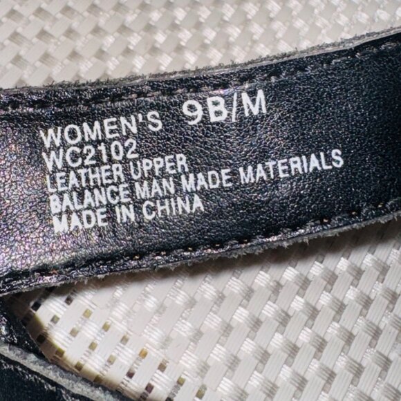 Autumn Run Leather Strappy Sandal Black 9 Cushion Comfort Wedge Adjustable Strap - Picture 4 of 10